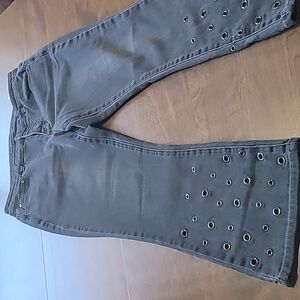 Michael Kors cropped leg jeans womens Size‎ 4 botton fly charcoal color